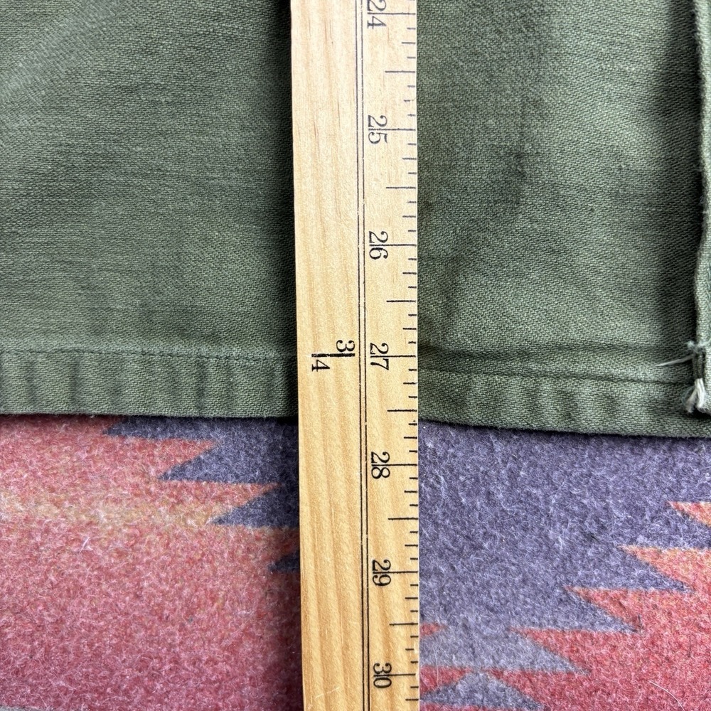 Vintage 70s OG-107 Sateen Shirt Men's Medium 15.5x33 Green Army Vietnam Military - Picture 10 of 10